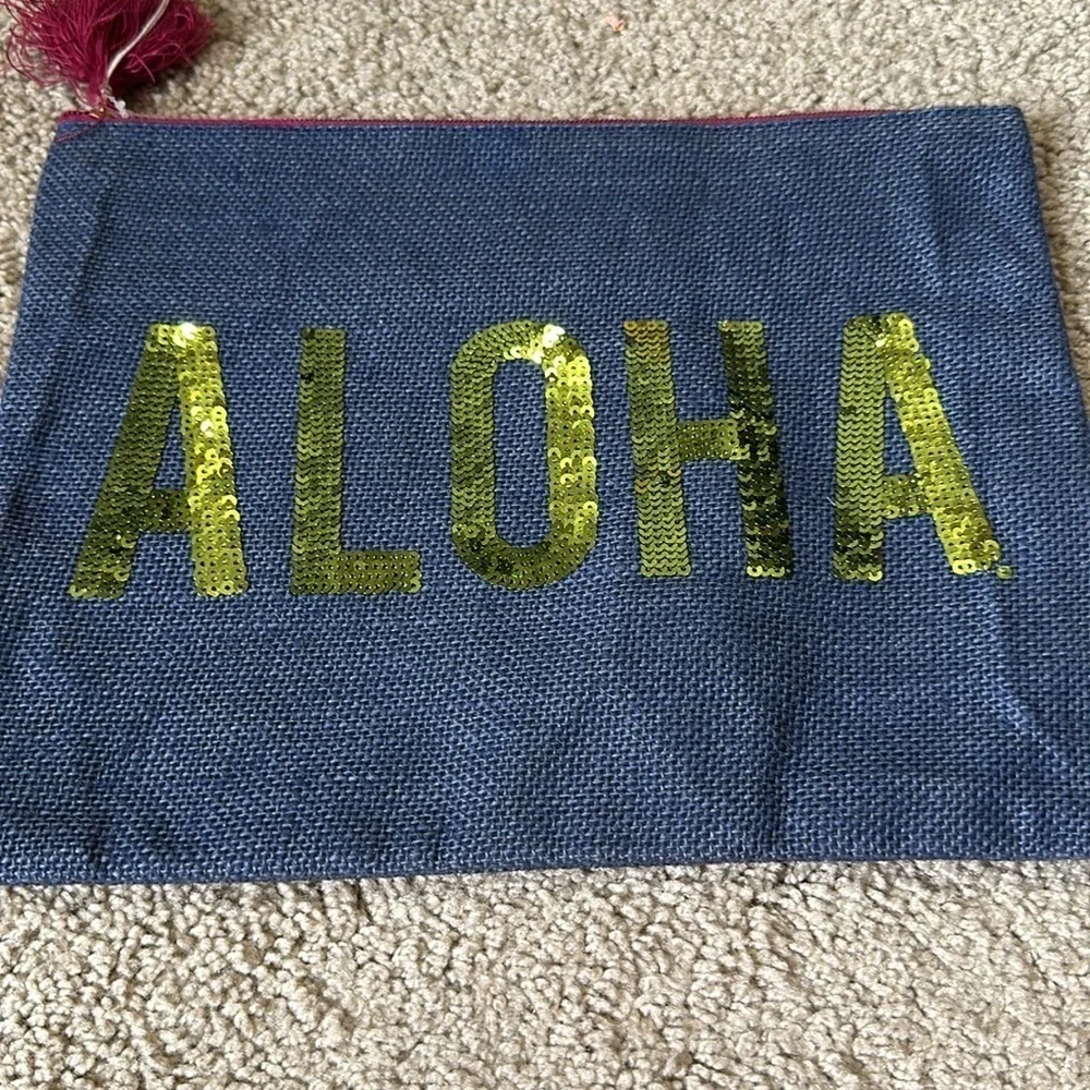 MudPie Makeup Bags Toiletries Aloha Lemons NWT Sequins